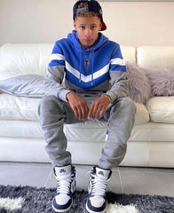 Trapstar V Stripe Tracksuit Black/Blue/Grey