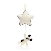 Jellycat Musical Pull Bashful Black & Cream Puppy