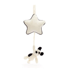 Jellycat Musical Pull Bashful Black & Cream Puppy