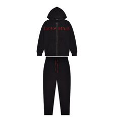 Trapstar Script Zip Through Tracksuit Black/Zinfandel