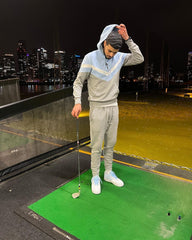 Trapstar V Stripe Tracksuit Cashmere Blue/White/Marl Grey
