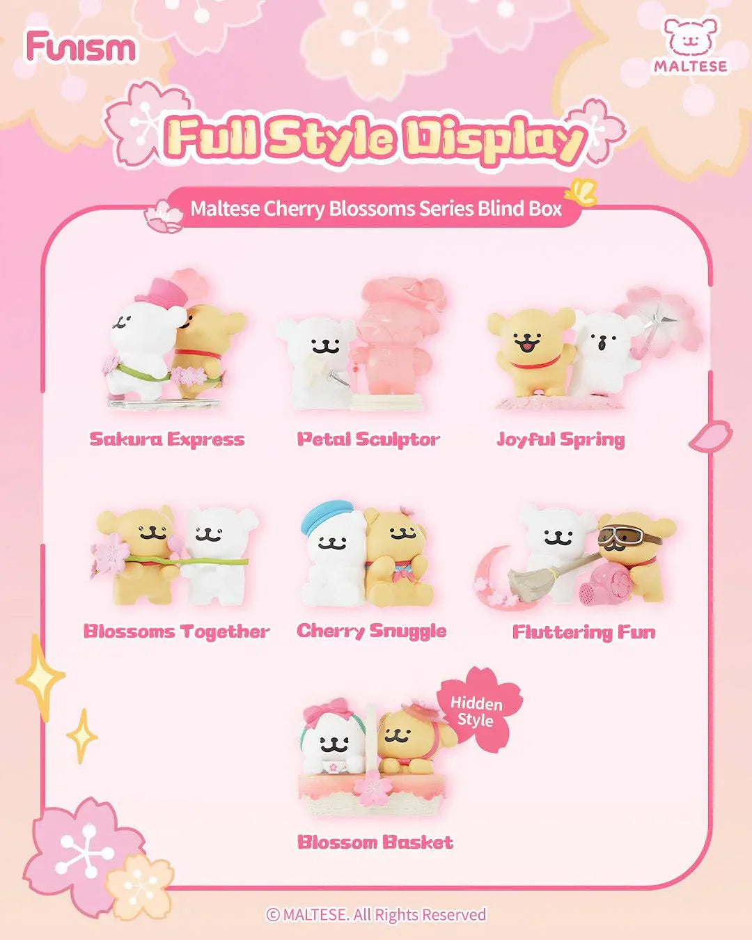 Funism Maltese Cherry Blossoms Series - Blind Box Figurines