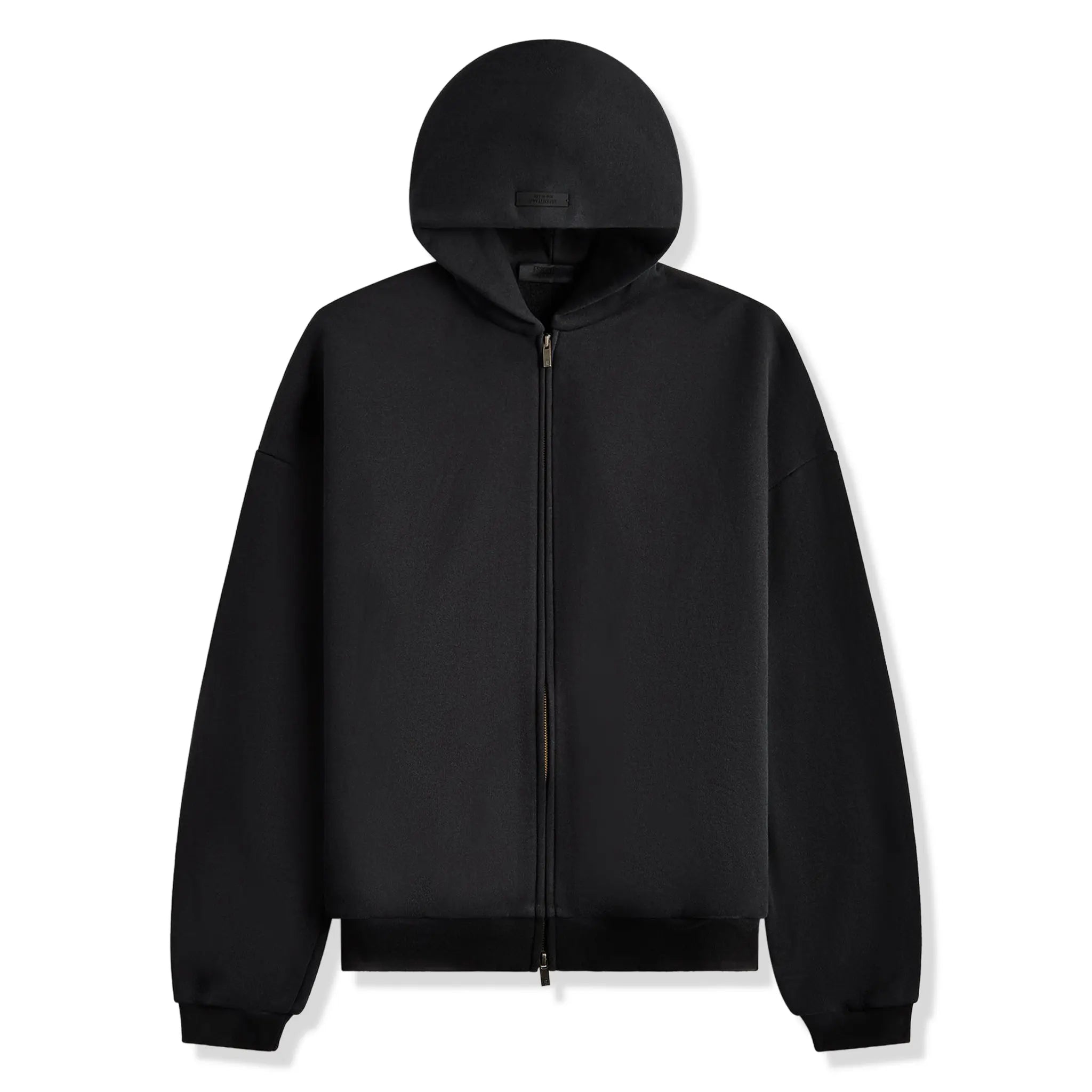 Fear Of God Essentials Heavy Fleece Black Zip-Up Hoodie (FW24)